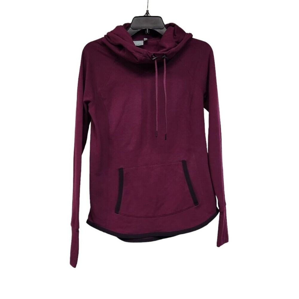 Athleta Hoodie Women Sz XS Purple Sweatshirt Thumbholes & Pouch